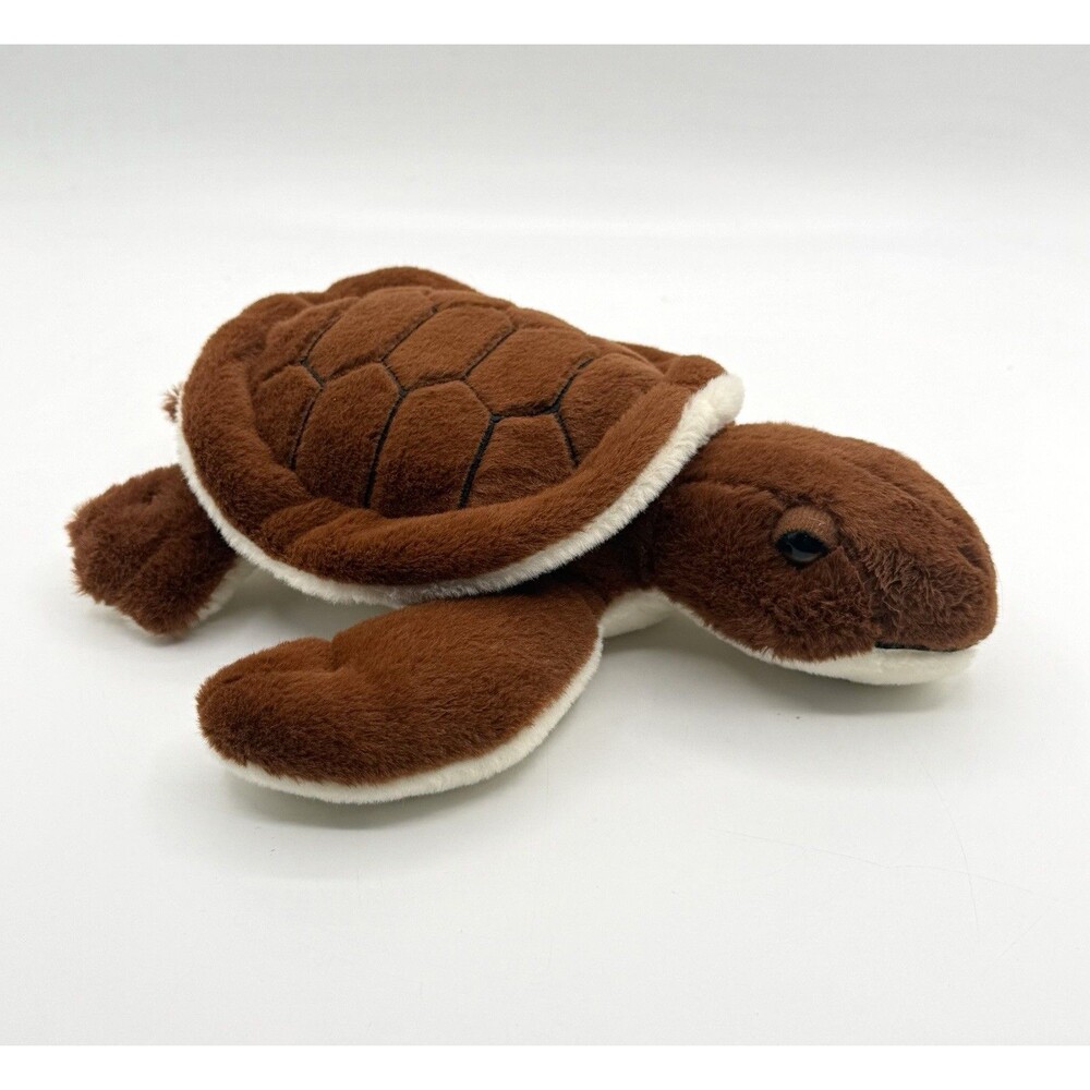 ☆Rare HTF Linzy Toys 10" American Brown Turtle  Plush Stuffed Animal Realistic
